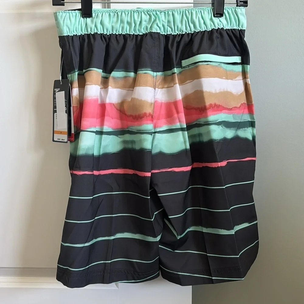 NWT Speedo Men's Swim Trunk Boardshort Bondi Striped